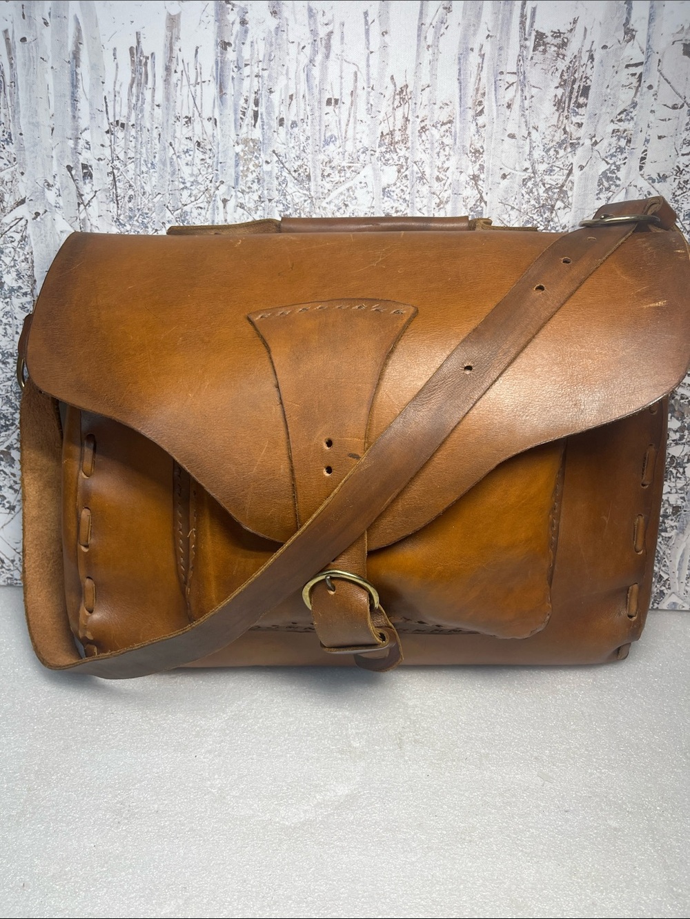 Vintage Leather Handmade Messenger Bag